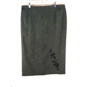 Vintage Giorgio Fiorlini Women's Skirt Size 20 Gray Midi Back Zip